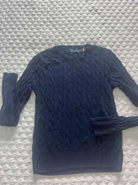 Polo by Ralph Lauren Navy Cable-Knit Crew Sweater